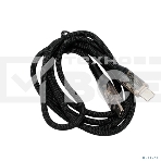 Кабель USB2.0 Cablexpert CCP-USB2-CMCM-SCR-1M, AM/Type-C, 6A, 66Вт, PD/QC3.0, дисплей, оплетка, медь, 1м, черный, пакет, фото5
