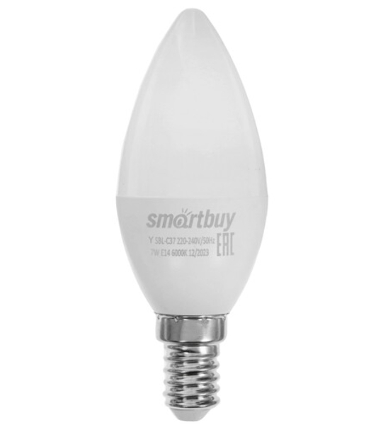 Лампа светодиодная Smartbuy 7W/6000/E14 (SBL-C37-07-60K-E14)