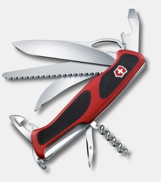 Нож перочинный Victorinox RangerGrip 57 Hunter (0.9583.MC) 130мм 13функций красный/черный карт.коробка