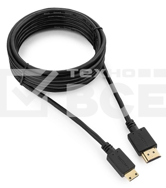 Кабель HDMI-miniHDMI Cablexpert CC-HDMI4C-10, 19M/19M, v2.0, медь, позол.разъемы, экран, 3.0м, черный, пакет