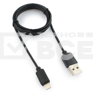 Кабель USB Гарнизон GCC-USB2-AP2-1M AM/Lightning, для iPhone5/6/7, IPod, IPad, 1м, черный, пакет