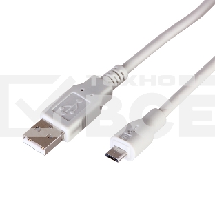 Кабель micro USB (male) штекер - USB-A (male) штекер, длина 1,8 метра, белый (PE пакет) | 18-1164 | REXANT