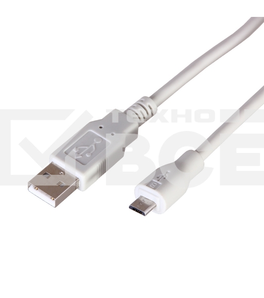 Кабель micro USB (male) штекер - USB-A (male) штекер, длина 1,8 метра, белый (PE пакет) | 18-1164 | REXANT