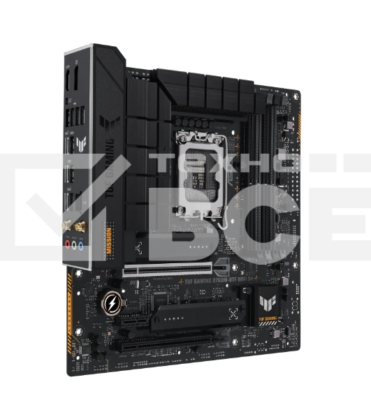 Материнская плата ASUS TUF GAMING B760M-BTF WIFI D4, LGA 1700, Intel B760, 4xDDR4, 4xSATA, 3xM.2, 1xPCIe 5.0 x16, 1xPCIe 4.0 x4, 1xPCIe x1, 1xUSB-A 3.2 Gen 2, 2xUSB-A 3.2 Gen 1, 4xUSB 2.0, 1xUSB-C 3.2 Gen 1, 1xUSB-C 3.2 Gen 2, 1x2.5Gb LAN, 3x3.5 мм, 7.1, 