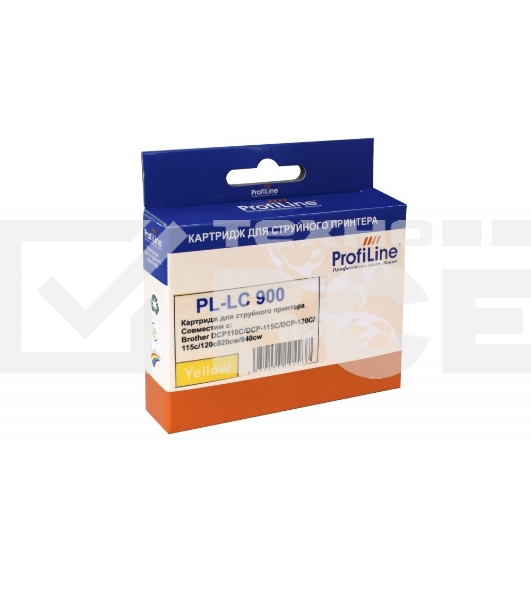 Картридж струйный PL-LC900Y для принтеров Brother DCP110C/DCP-115C/DCP-120C/115c/120c820cw/640cw Yellow водн ProfiLine