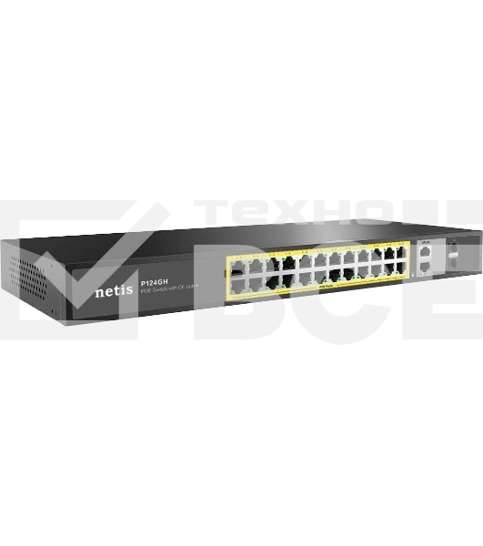 Коммутатор 24PORT 10/100M POE 4GE COMBO P124GH NETIS