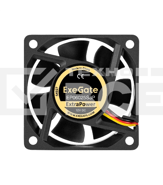Вентилятор для корпуса ExeGate ExtraPower EP06025S3P черный, 60 мм, 4500 об/мин, 31 дБ, 3 pin