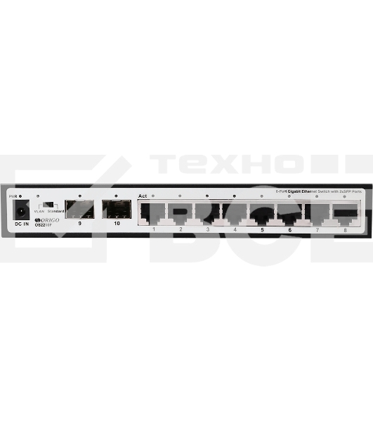 Неуправляемый коммутатор ORIGO Unmanaged Switch 8x1000Base-T, 2x1000Base-X SFP, metal case
