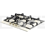 Варочная поверхность Kuppersberg FS 610 C Bronze, газ, Classic, 61 см, автоматический электроподжиг, газ-контроль, SABAF конфорки, чугунные решетки, цвет бежевый, цвет фурнитуры бронзовый, фото5