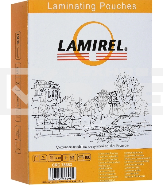 Пленка для ламинирования Fellowes 125мкм (100шт) 105x75мм Lamirel (LA-78663)