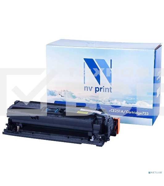 Картридж лазерный NVPrint совместимый HP CE251A/Canon 723 Cyan для LaserJet Color CP3525/CP3525dn/CP3525n/CP3525x/CM3530/CM3530fs/Canon i-SENSYS LBP7750Cdn (7000k)
