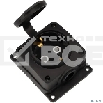 Розетка (колодка) Rexant влагозащищенная с крышкой 1 гнездо COMPACT, с/3, 16А, IP54, каучук, черный, фото4