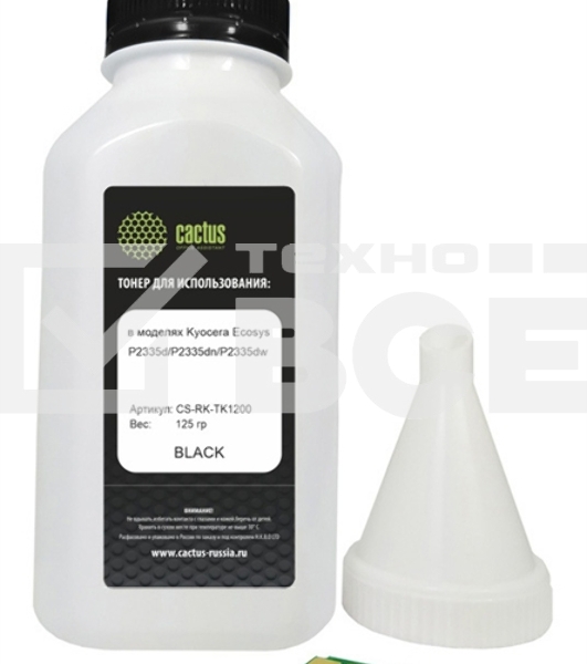 Тонер Cactus CS-RK-TK1200 черный туба 125гр. (в компл.:чип) для принтера Kyocera Ecosys P2335d/P2335dn/P2335dw