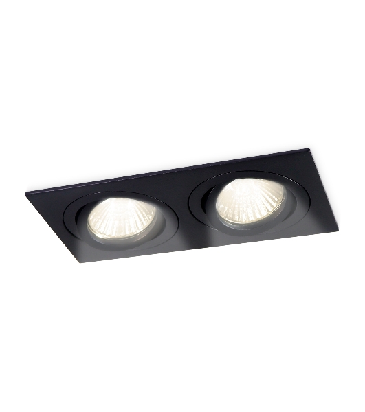 Встраиваемый поворотный точечный светильник Ambrella light TN102627/2 BK черный GU5.3 175*95*28