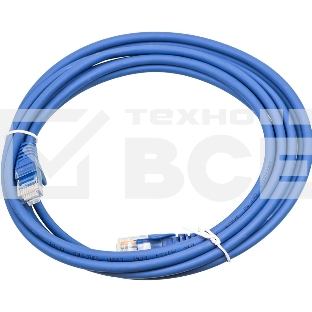 Кабель Патч-корд Lanmaster UTP LAN-PC45/U5E-3.0-BL вилка RJ-45-вилка RJ-45 кат.5е 3м синий LSZH (уп.:1шт)