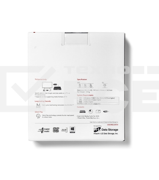 Оптический привод внешний DVD-RW LG GP57EB40 черный USB slim RTL
