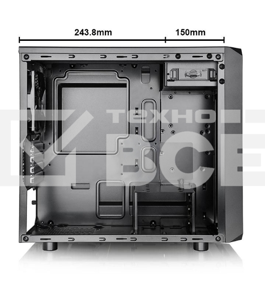 Корпус Thermaltake  Versa H15 черный без БП mATX 4x120mm 1xUSB2.0 1xUSB3.0 audio bott PSU