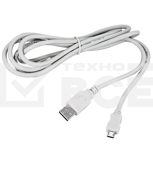Кабель micro USB (male) штекер - USB-A (male) штекер, длина 1,8 метра, белый (PE пакет) | 18-1164 | REXANT