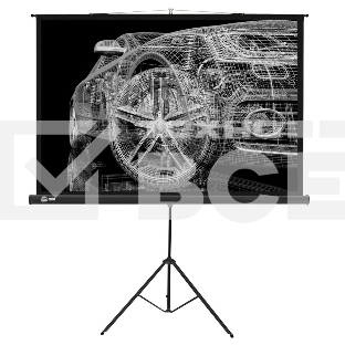 Экран Cactus 124.5x221см Triscreen CS-PST-124x221 16:9 напольный рулонный черный