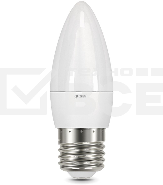 Лампа светодиодная Gauss 6.5Вт цок.:E27 свеча 220B 4100K св.свеч.бел.ней. (упак.:10шт) (103102207)