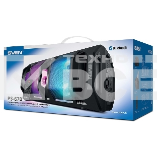 Мобильные колонки Sven PS-670 2.0 чёрные 2x32.5W  Bluetooth