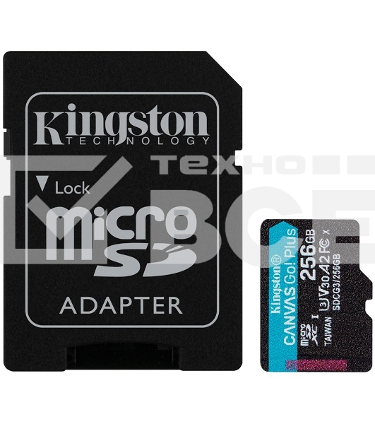 Карта памяти Kingston 256GB microSDXC Canvas Go Plus 170R A2 U3 V30 Card + ADP EAN: 740617301250
