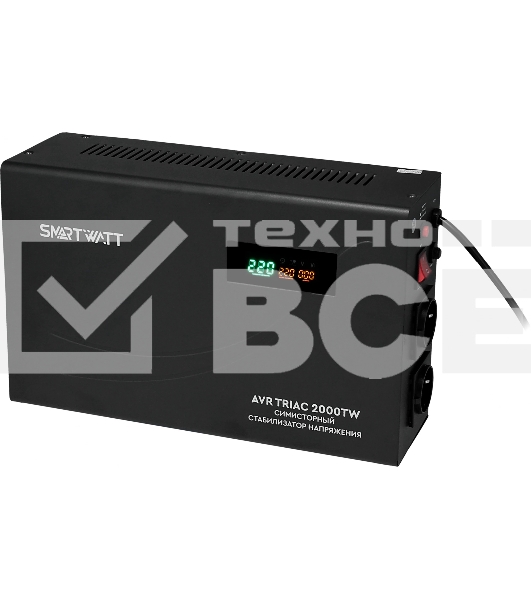 Стабилизатор напряжения Smartwatt AVR Triac 2000TW 2000ВА черный