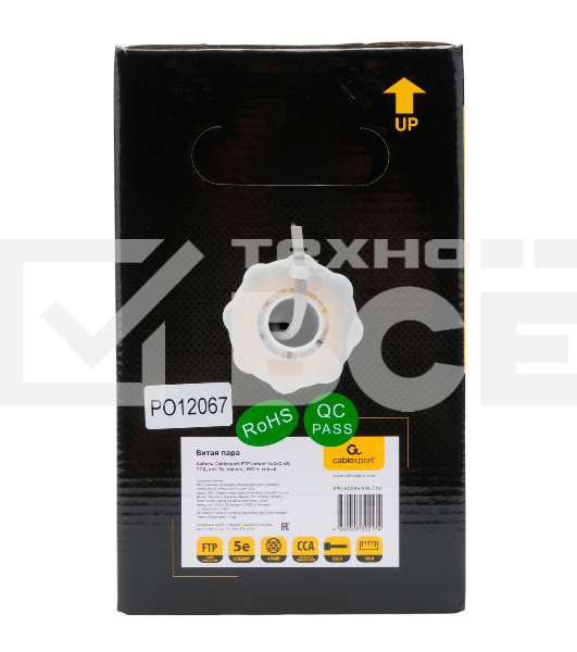 Кабель Cablexpert FPC-5004E-SOL/100, FTP indoor 4x2x0.48, CCA, кат.5е,  однож., 100м, box, серый