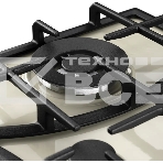 Варочная поверхность Kuppersberg FS 610 C Bronze, газ, Classic, 61 см, автоматический электроподжиг, газ-контроль, SABAF конфорки, чугунные решетки, цвет бежевый, цвет фурнитуры бронзовый, фото3
