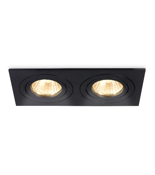 Встраиваемый поворотный точечный светильник Ambrella light TN102627/2 BK черный GU5.3 175*95*28