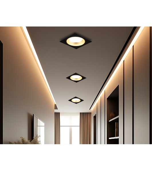 Светильник Ambrella light TN52340 SBK/SGD черный песок/золото песок GX53 max 12W 115*115*25
