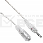 Кабель-удлинитель аудио Buro Jack/Plug 3.5mm (f) 1м. прозрачный, фото3