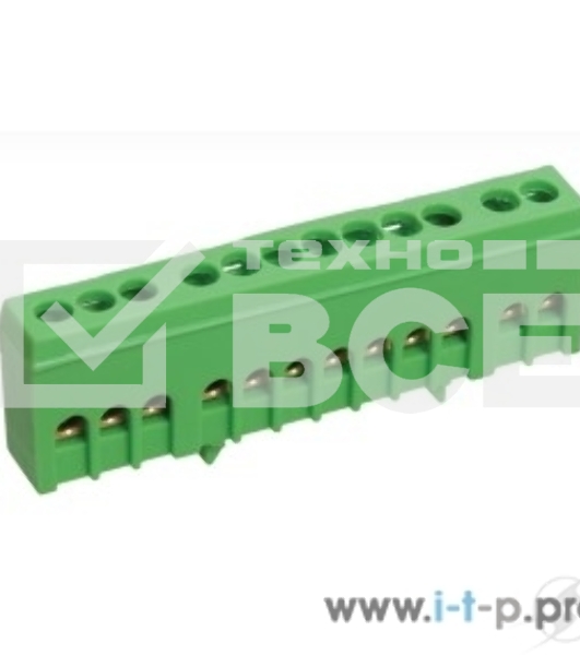 Шина IEK YNN10-69-10KD-K06 PE 'земля' в корп изол на DIN-рейку ШНИ-6х9-10-К-З IEK