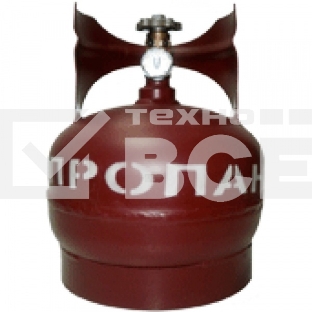 Баллон газовый стальной с вентилем баллонным Крым, 5 л
