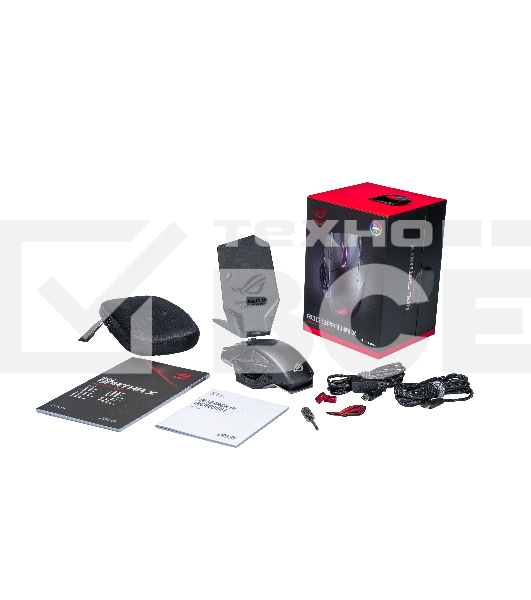 Мышь беспроводная/проводная ASUS ROG Spatha X черный, 19000 dpi, радиоканал, USB, кнопки - 12