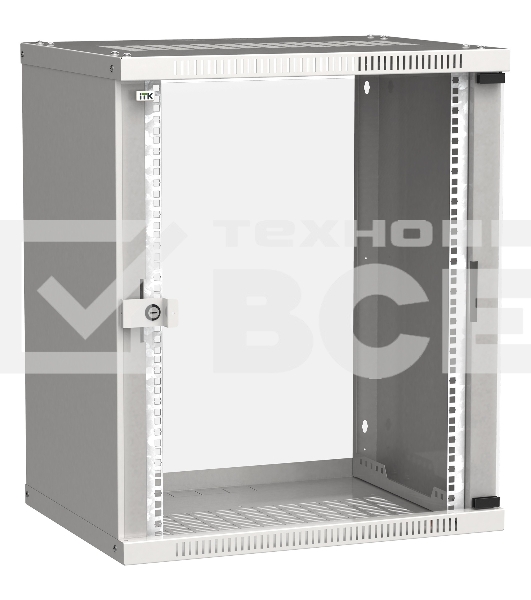 Шкаф монтажный ITK LINEA WE (LWE3-15U64-GF) 15U 600x450мм пер.дв.стекл 50кг серый 400мм 200град. 715мм IP20