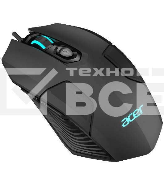 Мышь проводная Acer OMW170 черный, 3200 dpi, USB, кнопки - 6