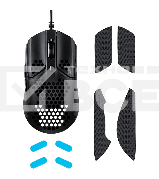 Мышь проводная HyperX Pulsefire Haste черный, 16000 dpi, USB, кнопки - 6