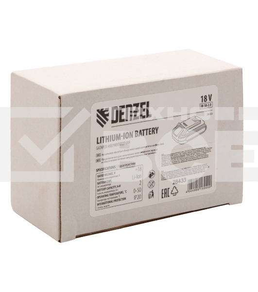 Батарея аккумуляторная IB-18-2.0, Li-Ion, 18 В, 2,0 Ач Denzel