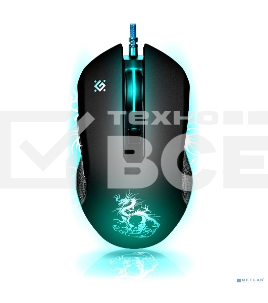 Мышь проводная Defender Sky Dragon GM-090L черный, 3200 dpi, USB, кнопки - 6