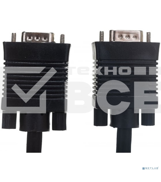 Кабель VGA Premium Cablexpert CC-PPVGA-15M-B, 15M/15M, 15м, черный, тройной экран, феррит.кольца, пакет