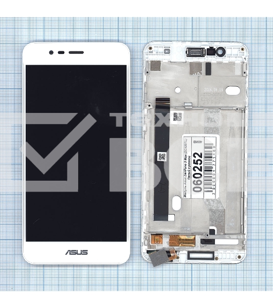 Дисплей для Asus ZenFone 3 Max ZC520TL, белый с рамкой