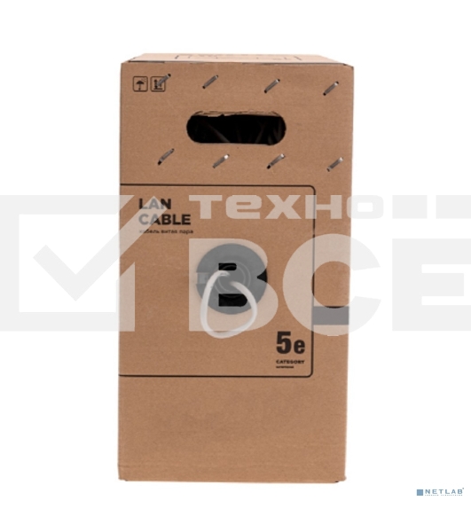 Кабель витая пара Rexant F/UTP, CAT 5e, PVC нг(А)-LS, 4х2х0,52мм, 4PR, 24AWG, INDOOR, SOLID, серый, 305м, РФ