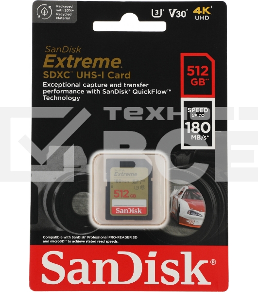 Карта памяти SANDISK SDXC 512GB UHS-1 SDSDXVV-512G-GNCIN