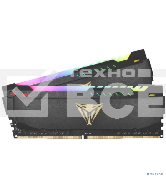 Оперативная память Patriot Viper Steel, DDR4, 16GB (2x8GB), 3200MHz, CL18, DIMM, с радиатором, RGB, черный