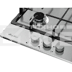 Газовая варочная панель Monsher High-Tech, 44 см, автоматический электроподжиг, газ-контроль, форсунки под сжиженый газ, SABAF конфорки, чугунные решетки, нержавеющая сталь, фото4