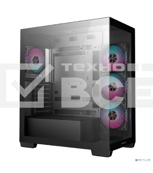 Компьютерный корпус Deepcool CG580 4F черный без БП ATX 6x120мм 3x140мм 2xUSB 3.0 audio bott PSU