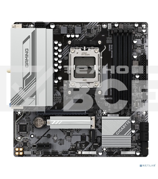 Материнская плата Gigabyte B650M GAMING PLUS WIFI, AM4, AMD B650, 4xDDR5, 4xSATA, 2xM.2, 1xPCIe 4.0 x16, 1xPCIe 3.0 x1, 2xDP, 1xHDMI, 1x2.5Gb LAN, Wi-Fi 6E, Bluetooth 5.3, 1xUSB-C 5Gbps, 5xUSB-A 5Gbps, 6xUSB-A 2.0, 3x3.5 мм, 7.1, mATX