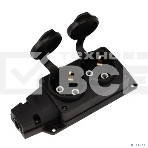 Розетка (колодка) Rexant влагозащищенная с крышкой 2 гнезда COMPACT, с/з, 16А, IP54, каучук, черный, фото3