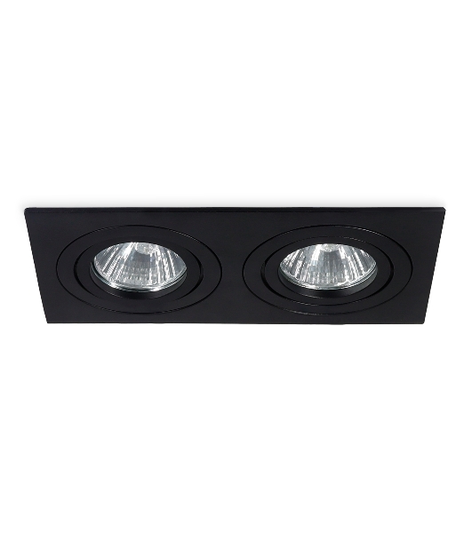 Встраиваемый поворотный точечный светильник Ambrella light TN102627/2 BK черный GU5.3 175*95*28